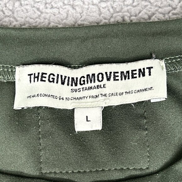The Giving Movement Shirt Sustainable Unisex Large Cropped Back Print Oversized - Picture 3 of 12